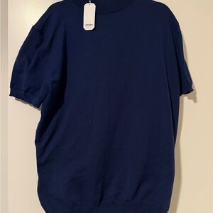 Men's Blue Mockneck Shirt
